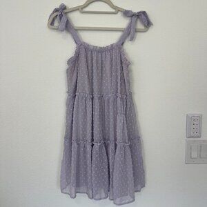Trixxi Lavender Dot Ruffle Dress